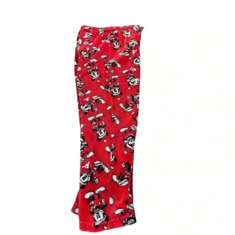 Disney Mickey Mouse Plush Fleece Pajama Pants Bottoms Christmas Holiday Size S - Picture 10 of 12
